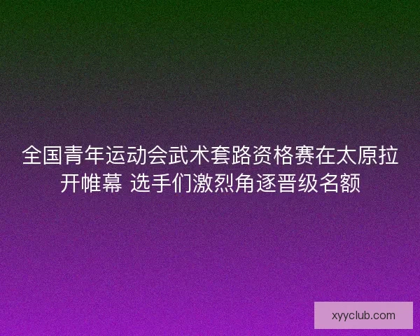 全国青年运动会武术套路资格赛在太原拉开帷幕 选手们激烈角逐晋级名额
